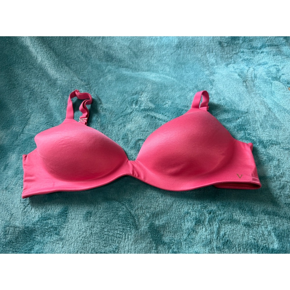 Victoria's Secret Pink Lined Demi Wireless Bra 36C Solid Smooth Everyday‎